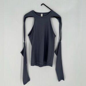 Dion Lee Arm Loop Cut Out Long Sleeve Top In Vein Blue